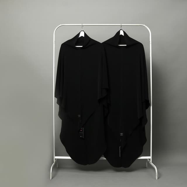 Flawless Khimar Bandana & Nonpad Long (Black)