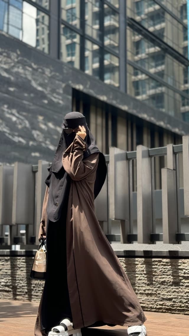 Royal Abaya Eid Series - Brown Military