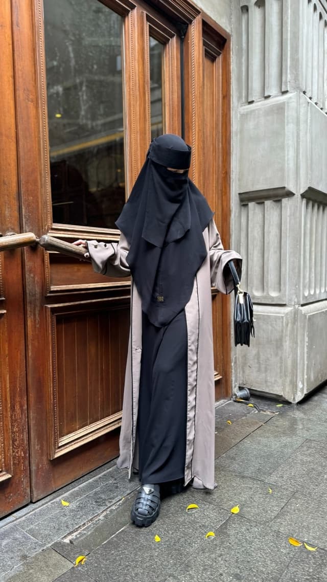 Royal Abaya Eid Series - Grey Creamy