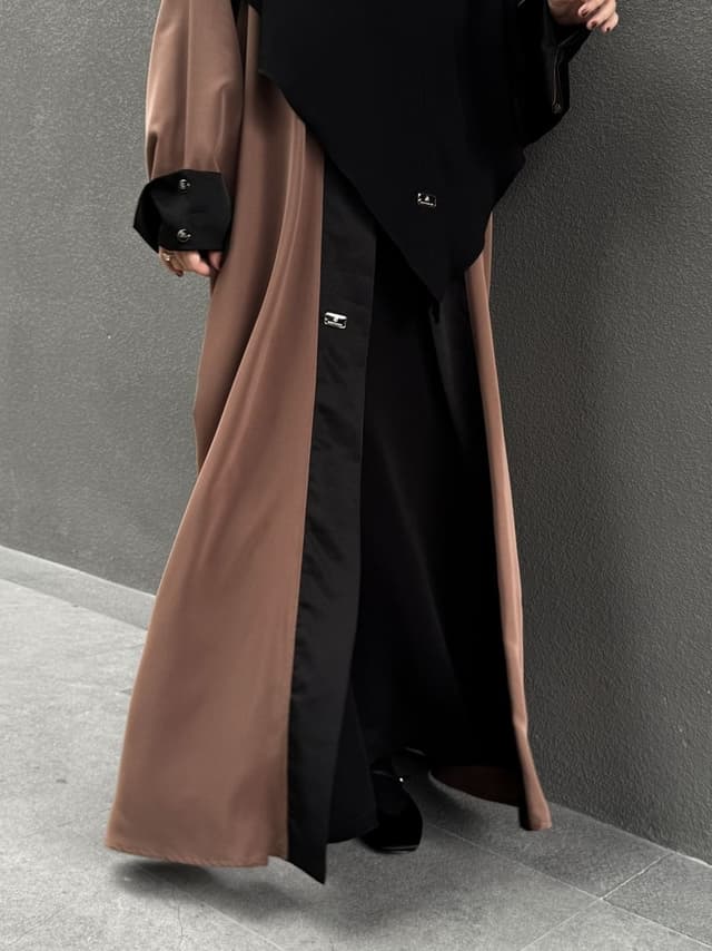 Set The Classy Abaya - Black Mocca & Khimar