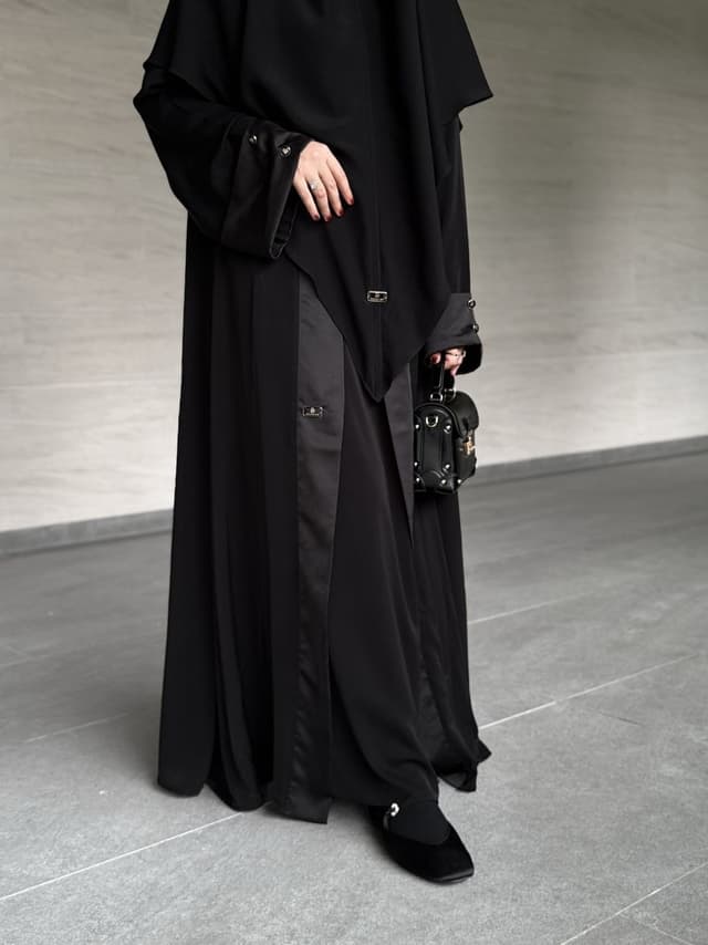 Set The Classy Abaya - Full Jetblack & Khimar