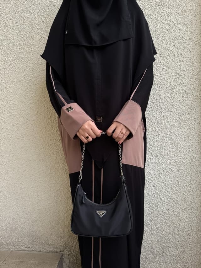 Straight Abaya - Black Mocca Mouse