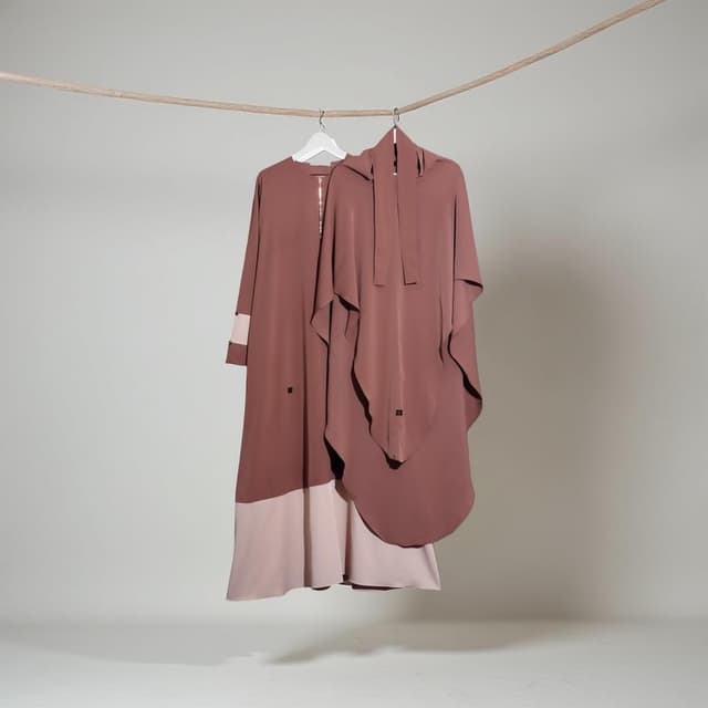 Set Noir Abaya - Choco Cream